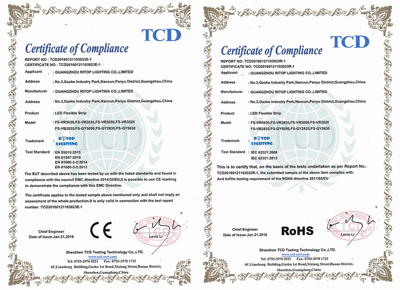 CE RoHS of LED flexible stripe