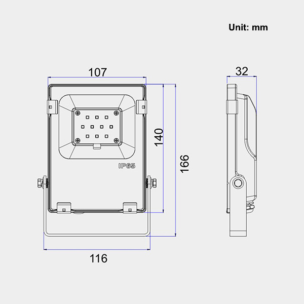 10W black LED floodlight spotlight osram 3030 size ritop lighting