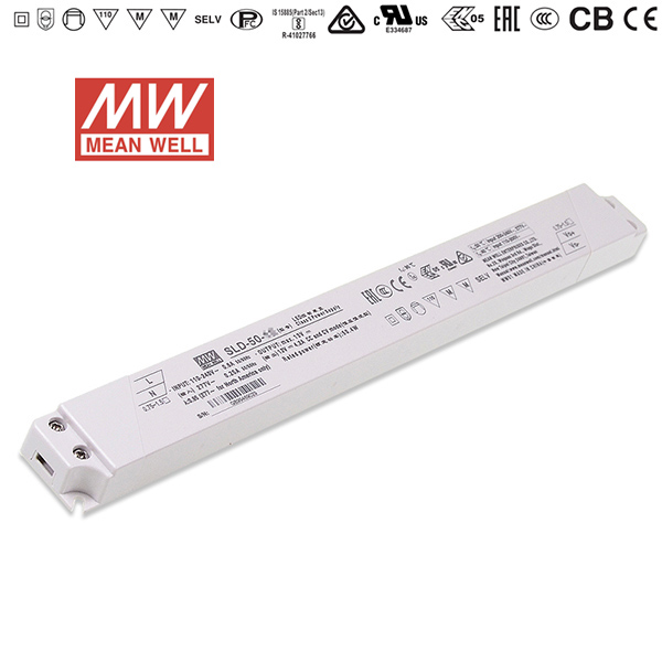 50W AC-DC constant voltage Meanwell slim linear LED driver power supply SLD-50 ritop