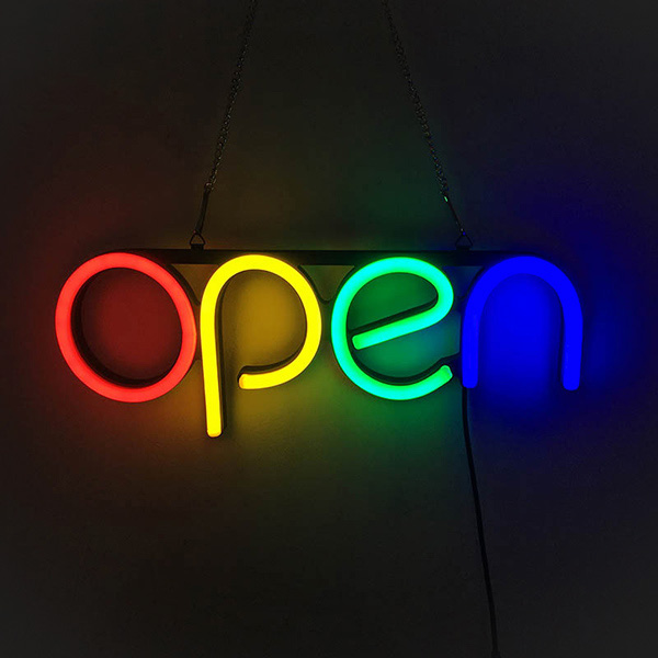 Letreros abiertos de neón led de colores únicos con letras-iluminación ritop