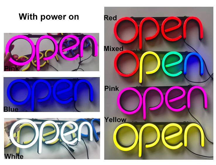led neon letreiros abertos luz on-ritop