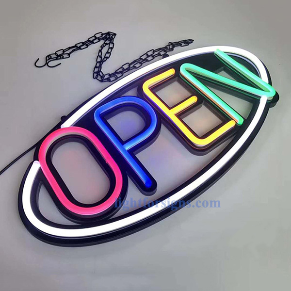 negozio led ovale insegna al neon aperta illuminazione 1-ritop