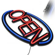 placa de sinalização de néon aberta para loja led oval com iluminação de 4 ritop